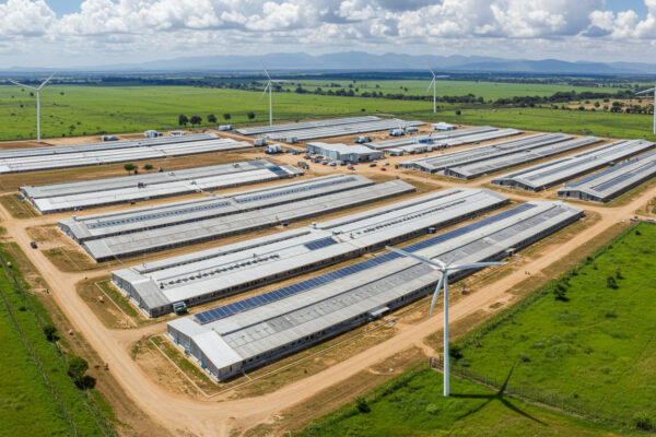 Granja avícola moderna en América Latina
