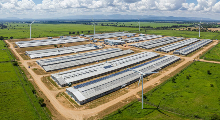 Granja avícola moderna en América Latina