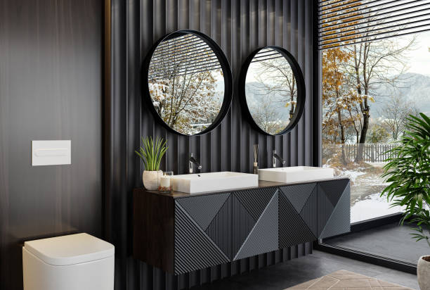 lavamanos negros para baños elegantes