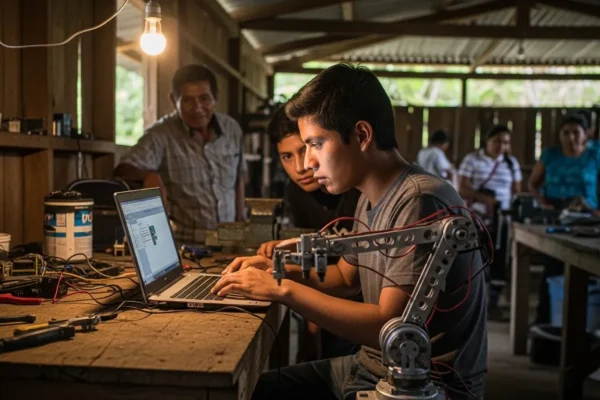 Joven programando