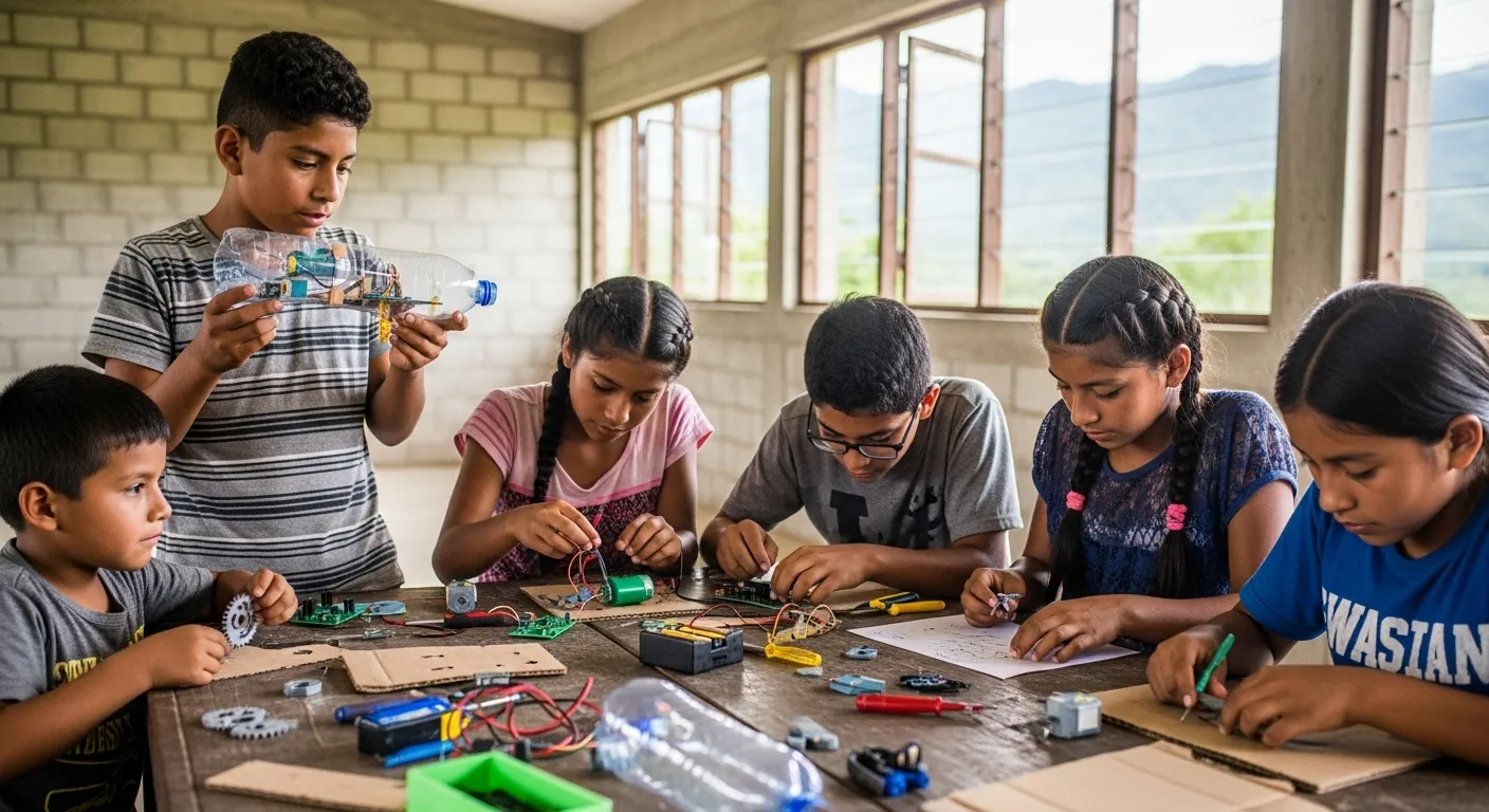 Jóvenes realizando proyecto