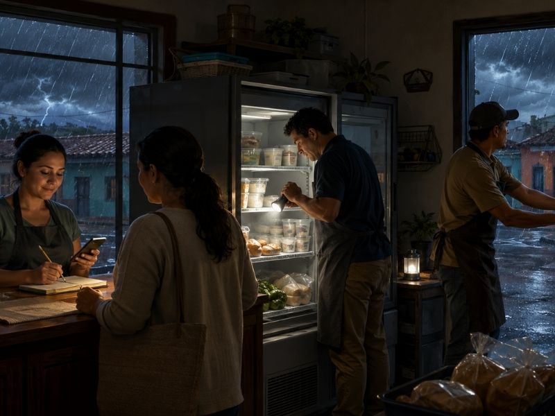 Pyme mantiene operaciones esenciales durante una tormenta y falla eléctrica mediante medidas de continuidad operativa.